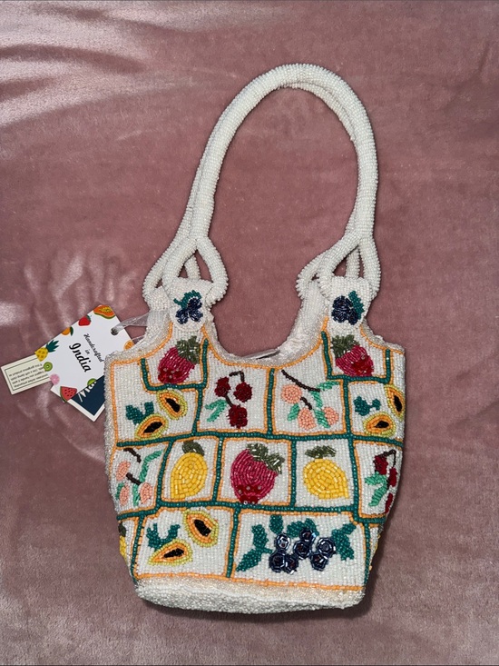 Handcrafted in India Handbags - Multicolor fruit beaded bag NWT
